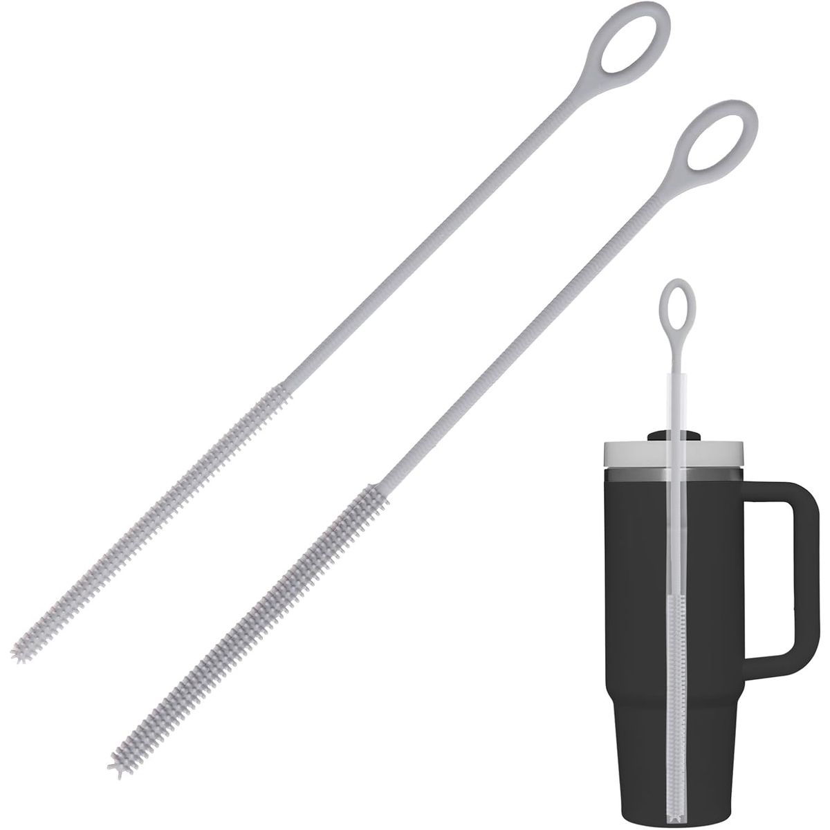 Cart In Mart Silicone Straw Cleaner Brushes Extra Long Reusable Flexible Straw Cleaning