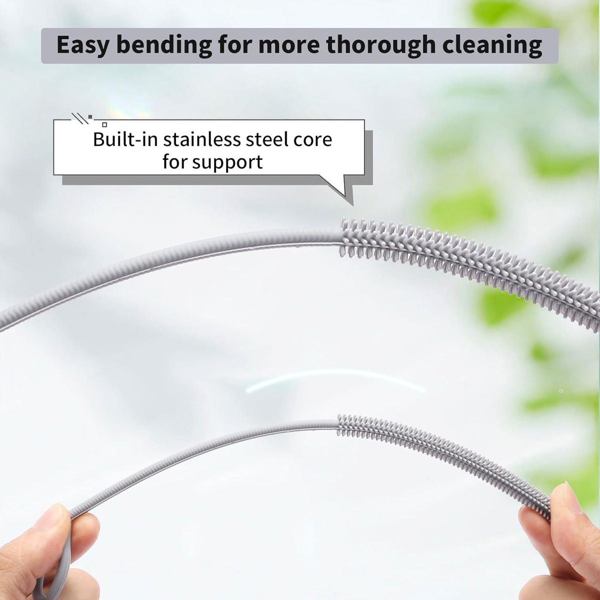 Cart In Mart Silicone Straw Cleaner Brushes Extra Long Reusable Flexible Straw Cleaning
