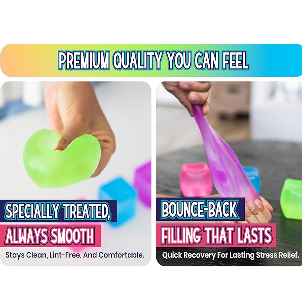 Cart In Mart Sensory Squeeze Toy Squishy Cube Stress Relief Fidget Toy for Kids & Adults - Purple