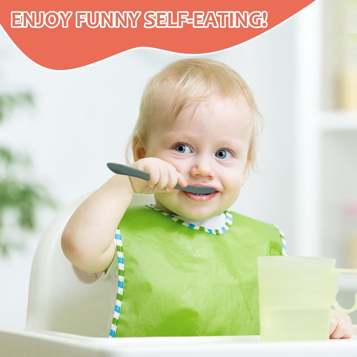 Cart In Mart 6 Piece Silicone Baby Feeding Spoons Soft Tip Infant Training Spoons