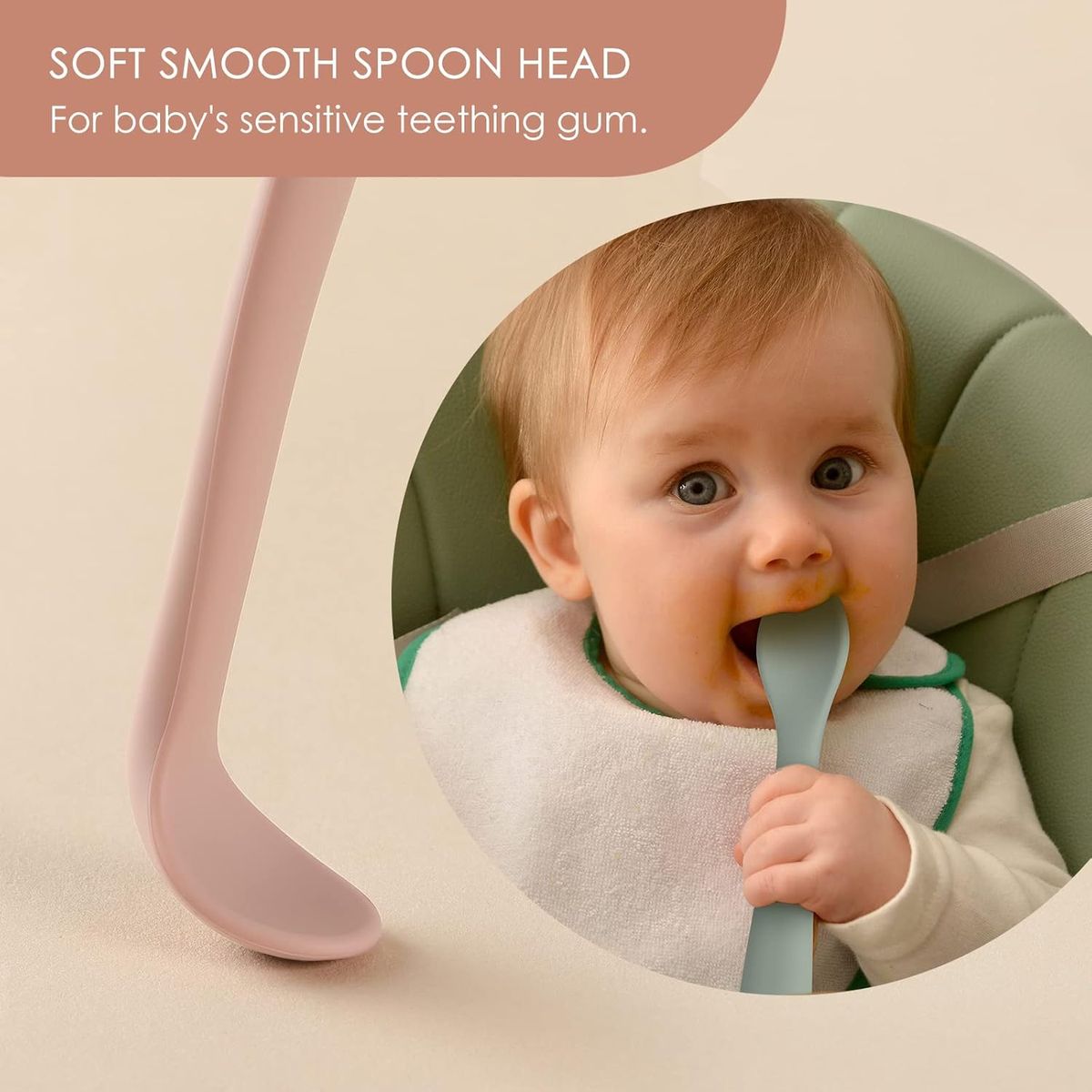 Cart In Mart 6 Piece Silicone Baby Feeding Spoons Soft Tip Infant Training Spoons