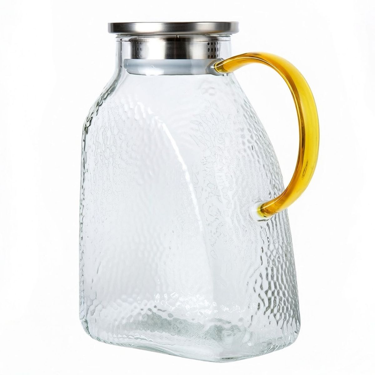 Cart In Mart Glass Pitcher with Lid Spout Heat-Resistant Glass Water Jug Hot Cold Drinks