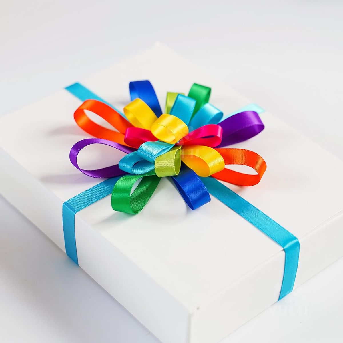 Cart In Mart Rainbow Satin Ribbon Set Double-Sided Solid Ribbon for Gift Wrapping Crafts