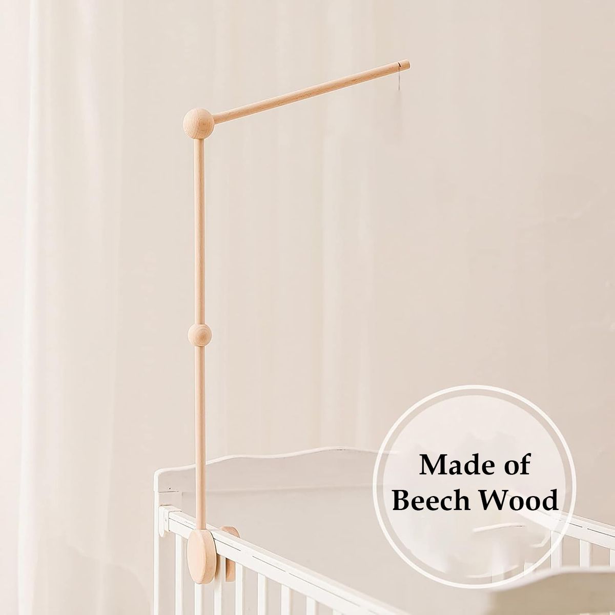 Cart In Mart Crib Mobile Holder Arm Stable Wooden Baby Cot Mobile Hanger Nursery Decor