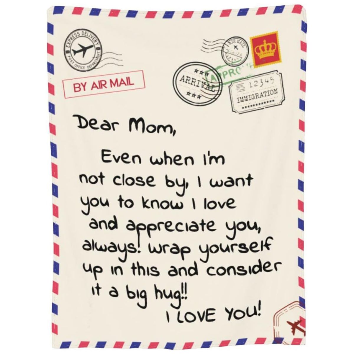 Cart In Mart Flannel Throw Blanket Gift for Mom Soft Microfleece Blanket Printed Message