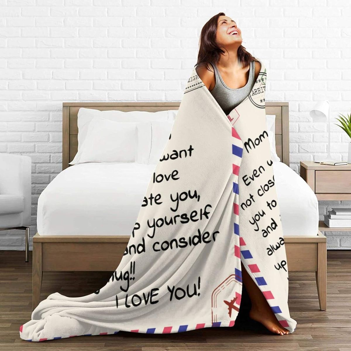 Cart In Mart Flannel Throw Blanket Gift for Mom Soft Microfleece Blanket Printed Message