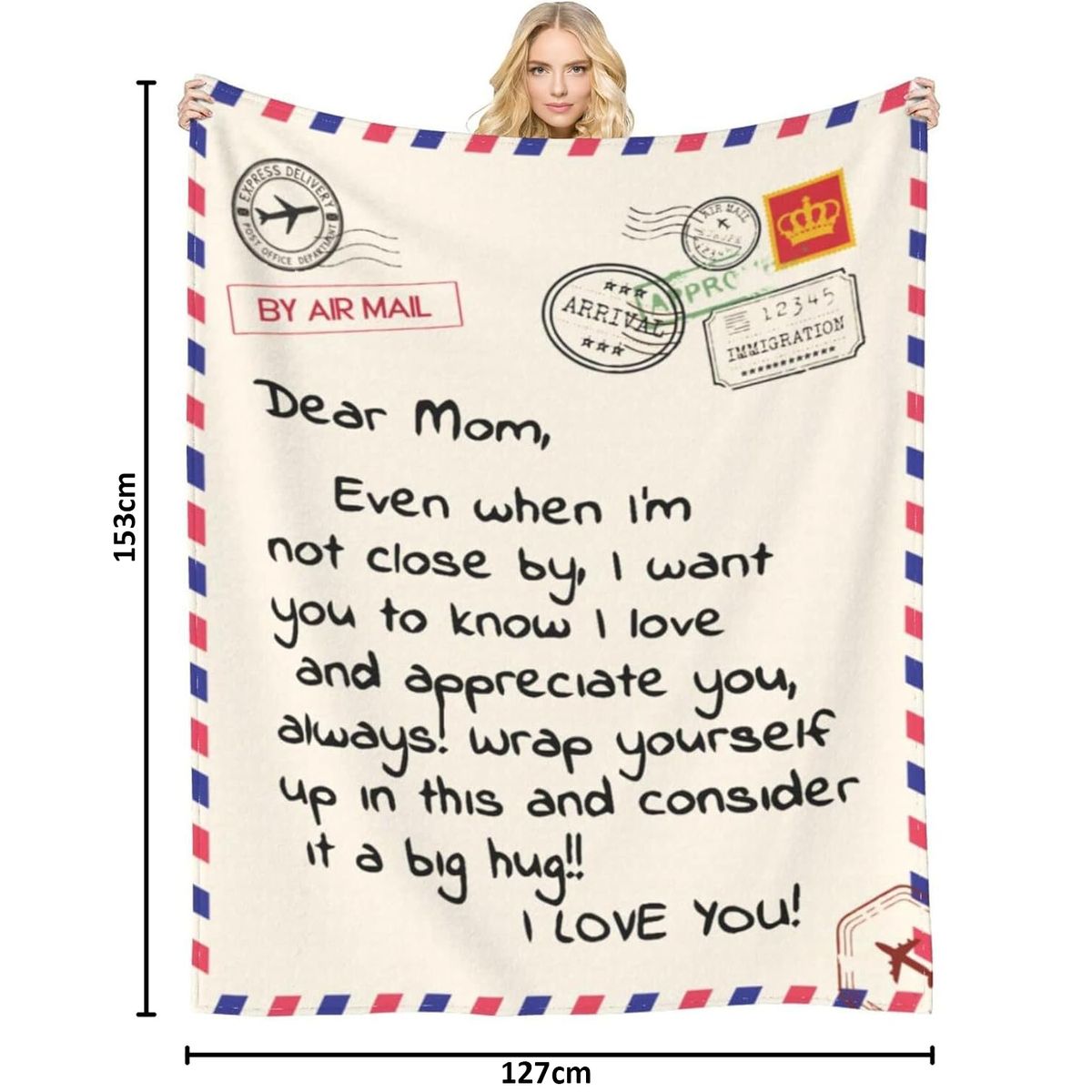 Cart In Mart Flannel Throw Blanket Gift for Mom Soft Microfleece Blanket Printed Message