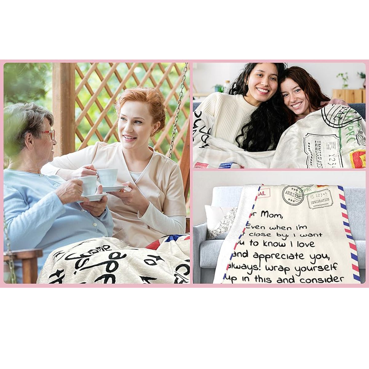 Cart In Mart Flannel Throw Blanket Gift for Mom Soft Microfleece Blanket Printed Message