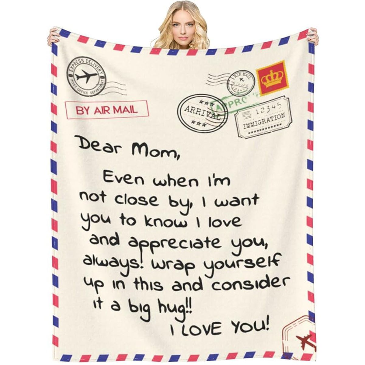 Cart In Mart Flannel Throw Blanket Gift for Mom Soft Microfleece Blanket Printed Message