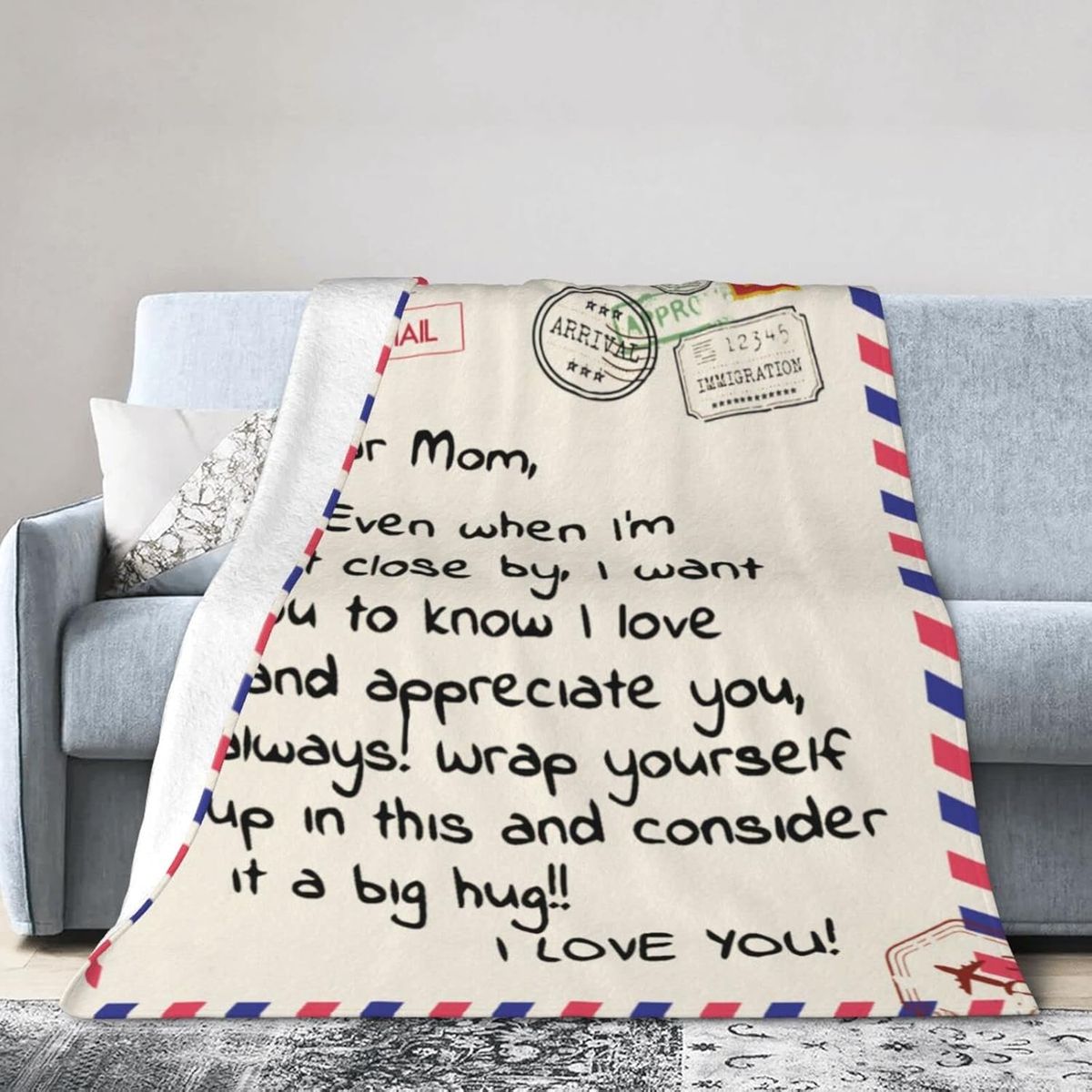 Cart In Mart Flannel Throw Blanket Gift for Mom Soft Microfleece Blanket Printed Message
