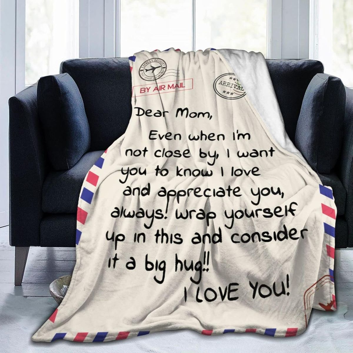 Cart In Mart Flannel Throw Blanket Gift for Mom Soft Microfleece Blanket Printed Message