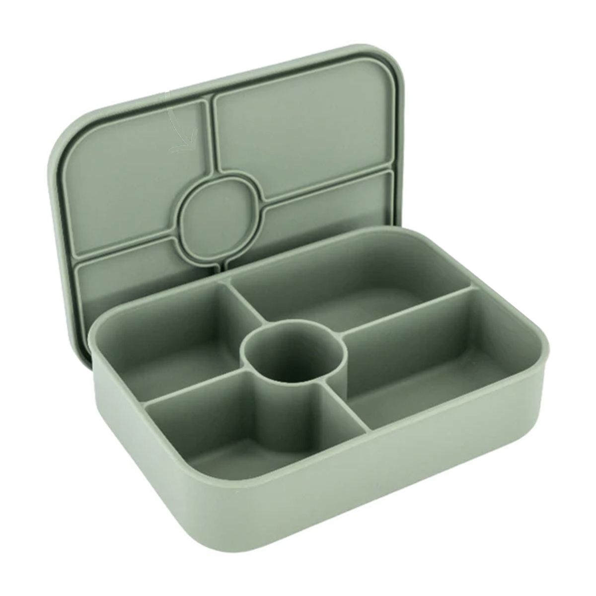 Cart In Mart Bento Lunch Box Reusable Leak-Proof Meal Prep Silicone Snack Container - Green