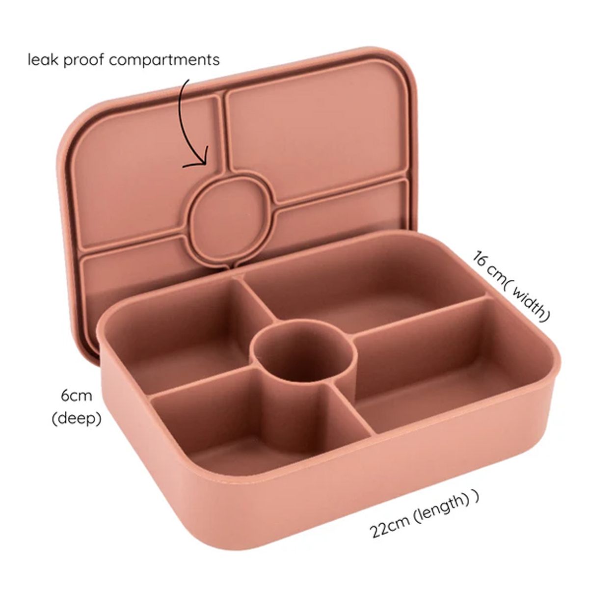 Cart In Mart Bento Lunch Box Reusable Leak-Proof Meal Prep Silicone Snack Container - Pink