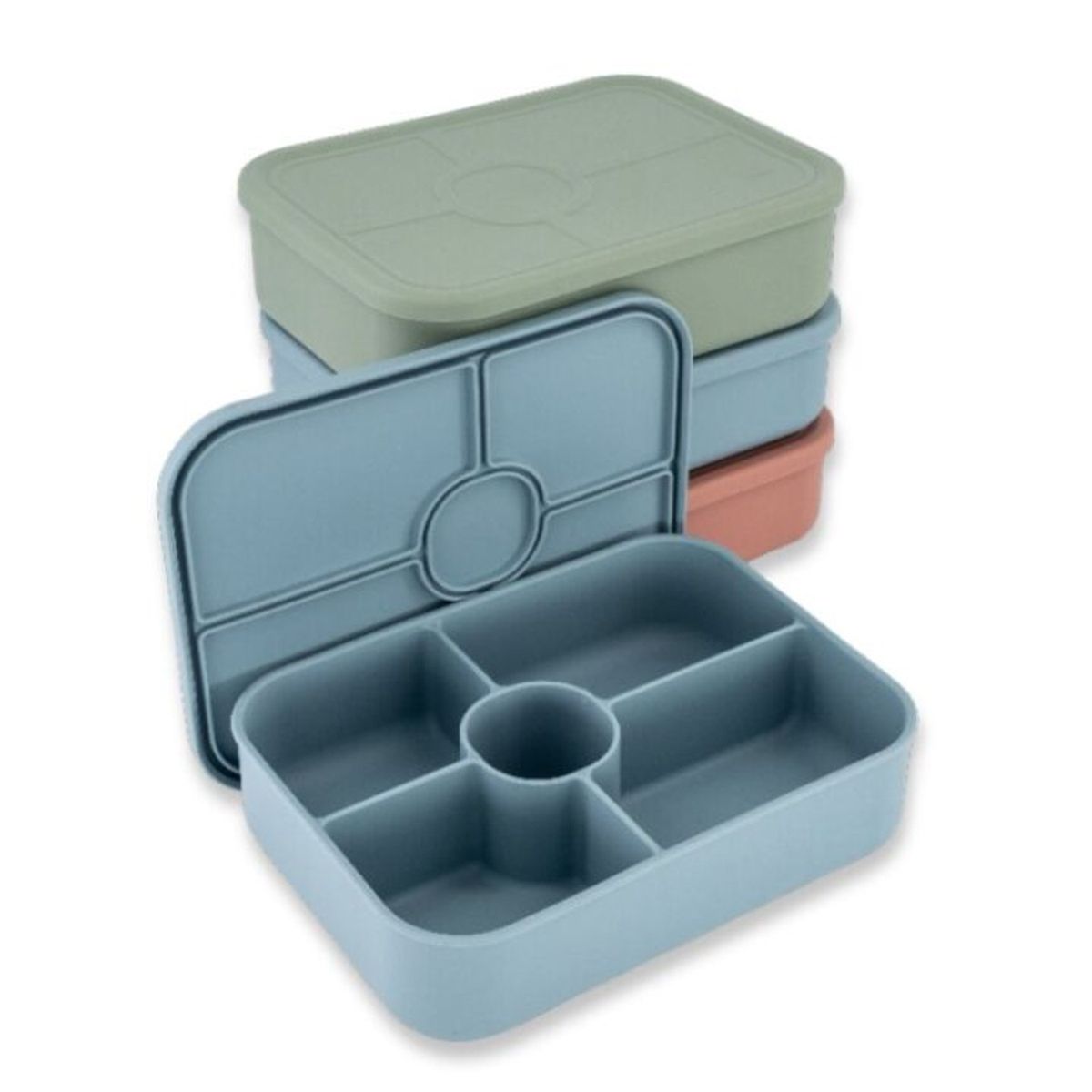 Cart In Mart 3 Pack Silicone Bento Lunch Boxes Reusable Leak-Proof Meal Prep Containers