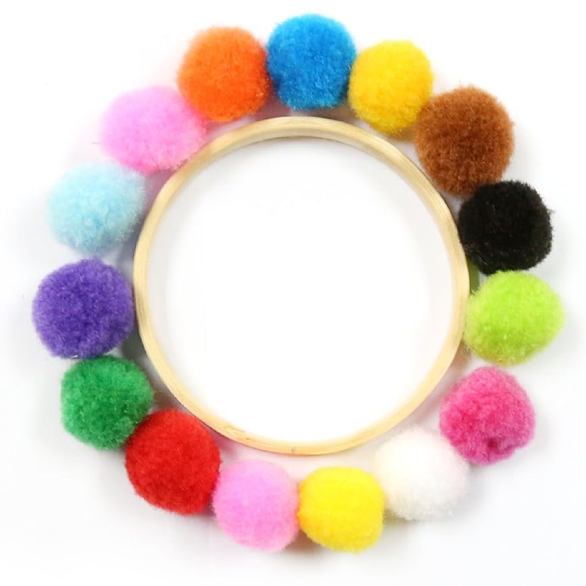 Cart In Mart 300 Assorted Craft Pom Poms 2.5cm Kids DIY Arts & Crafts Supplies Set