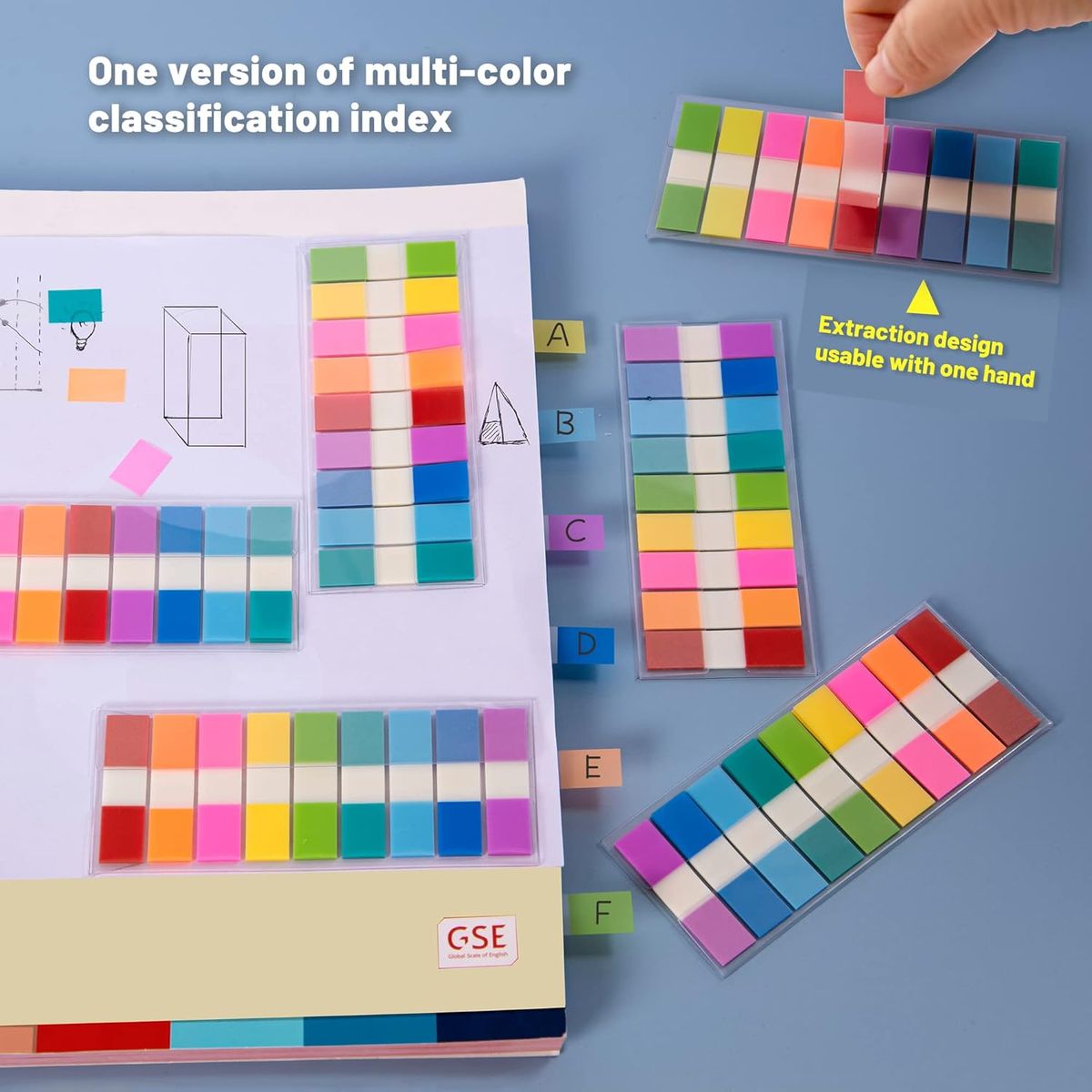 Cart In Mart 500 Piece Transparent Sticky Index Tabs Note Page Marker-Colored Book Label