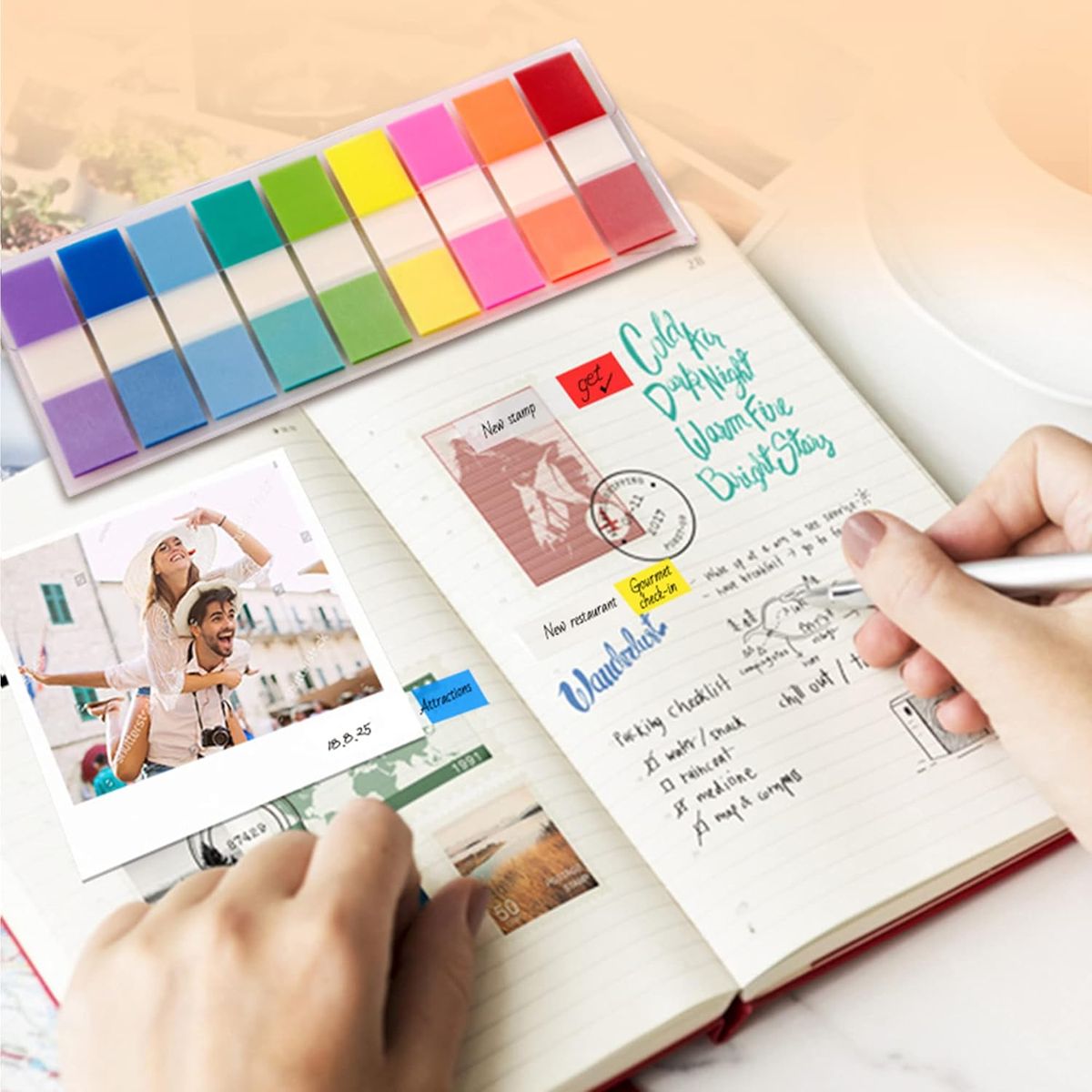 Cart In Mart 500 Piece Transparent Sticky Index Tabs Note Page Marker-Colored Book Label