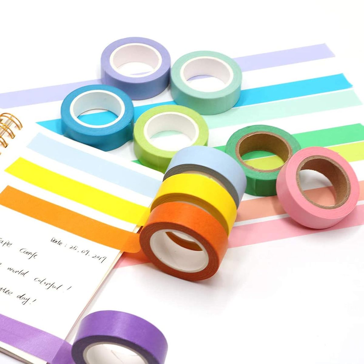 Cart In Mart 12PCS Colored Masking Tape,Kids Art Supplies,DIY Craft Painting-12x1.7cm