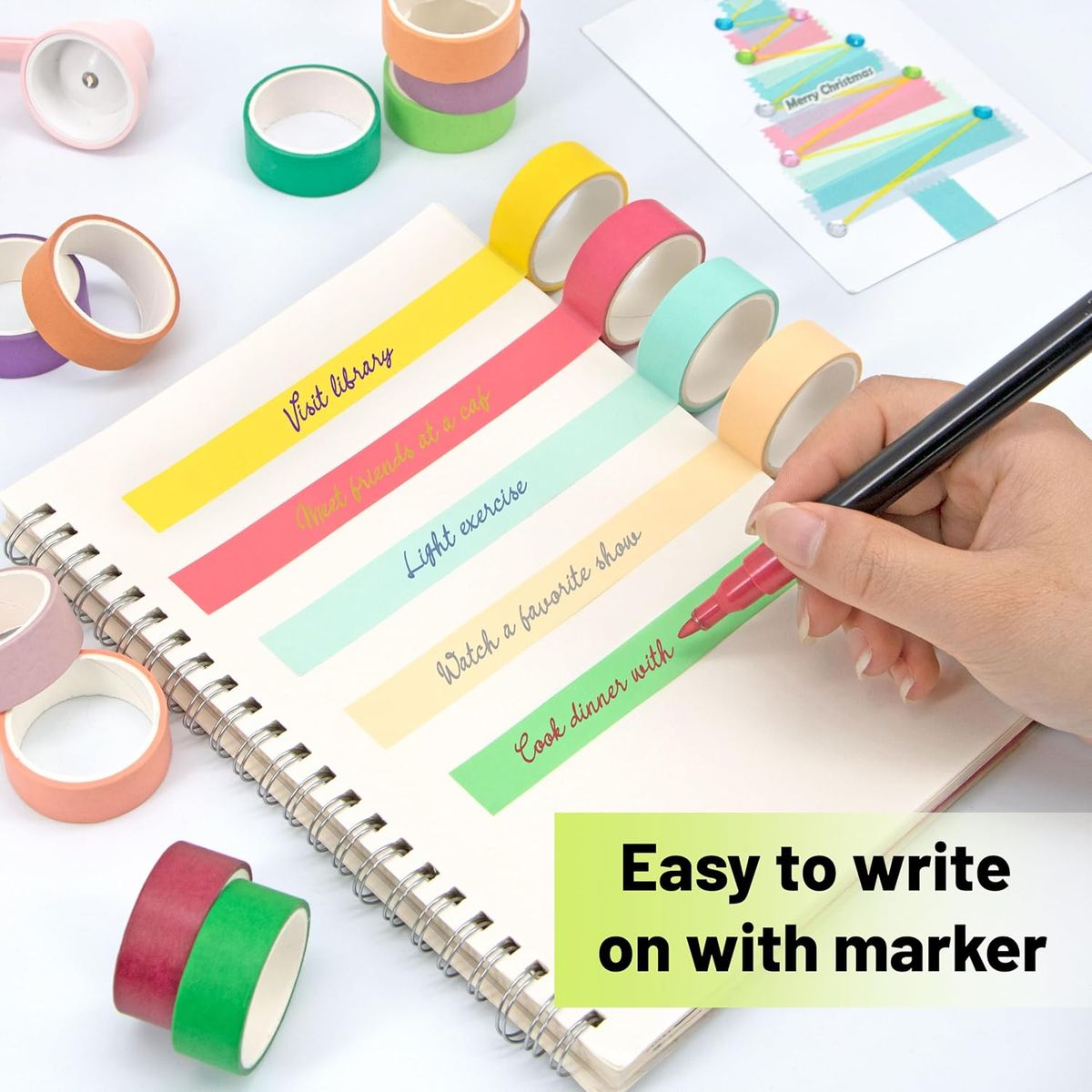 Cart In Mart 12PCS Colored Masking Tape,Kids Art Supplies,DIY Craft Painting-12x1.7cm