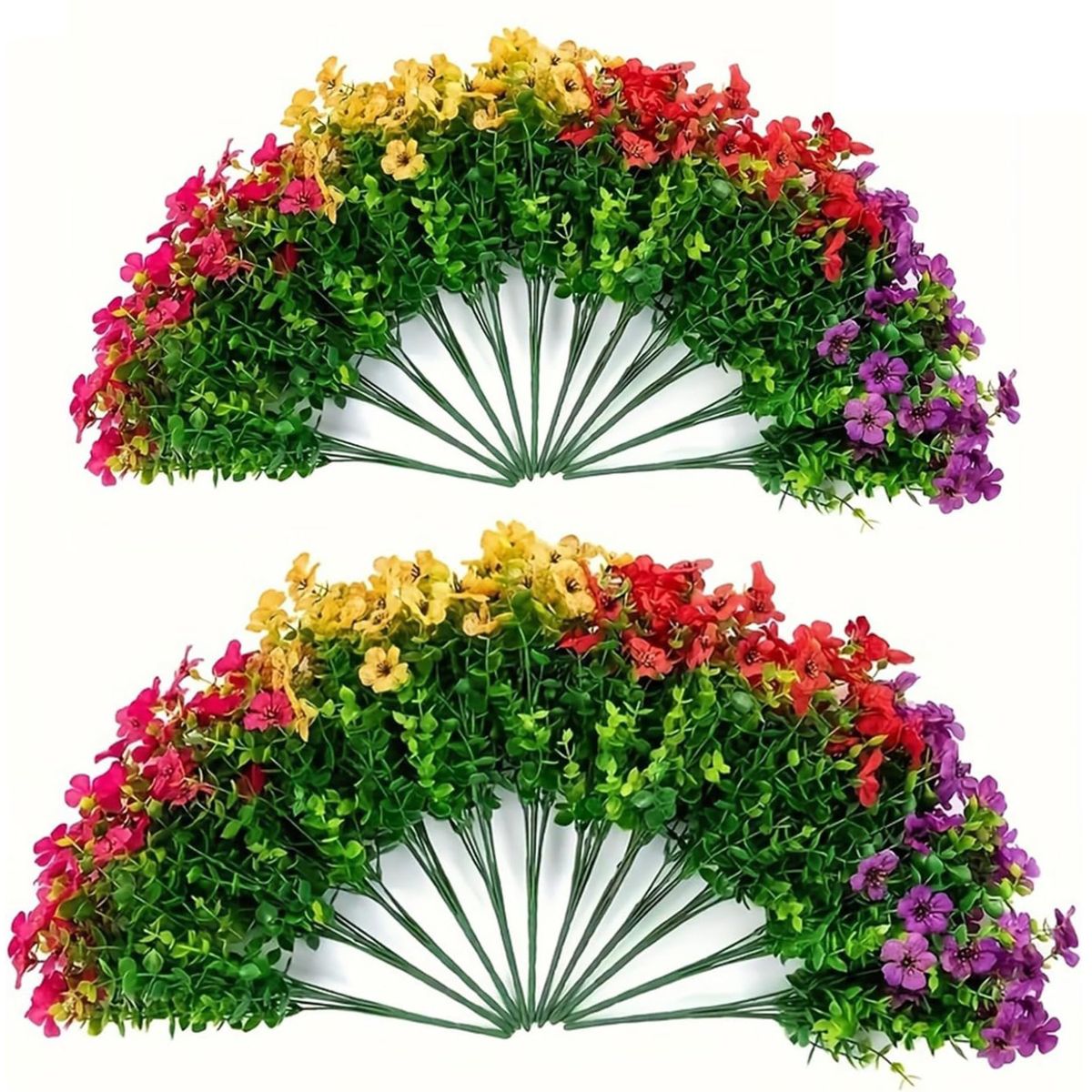 Cart In Mart Artificial Faux Flowers Outdoor UV Resistant 12 Bundle Silk Daisy for Patio