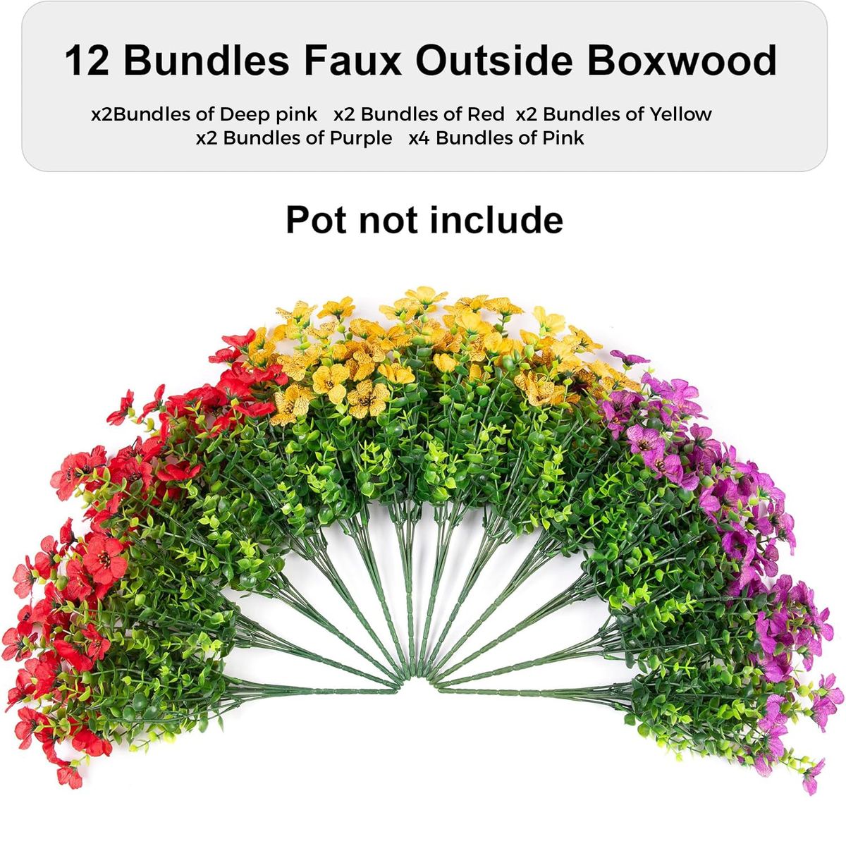 Cart In Mart Artificial Faux Flowers Outdoor UV Resistant 12 Bundle Silk Daisy for Patio