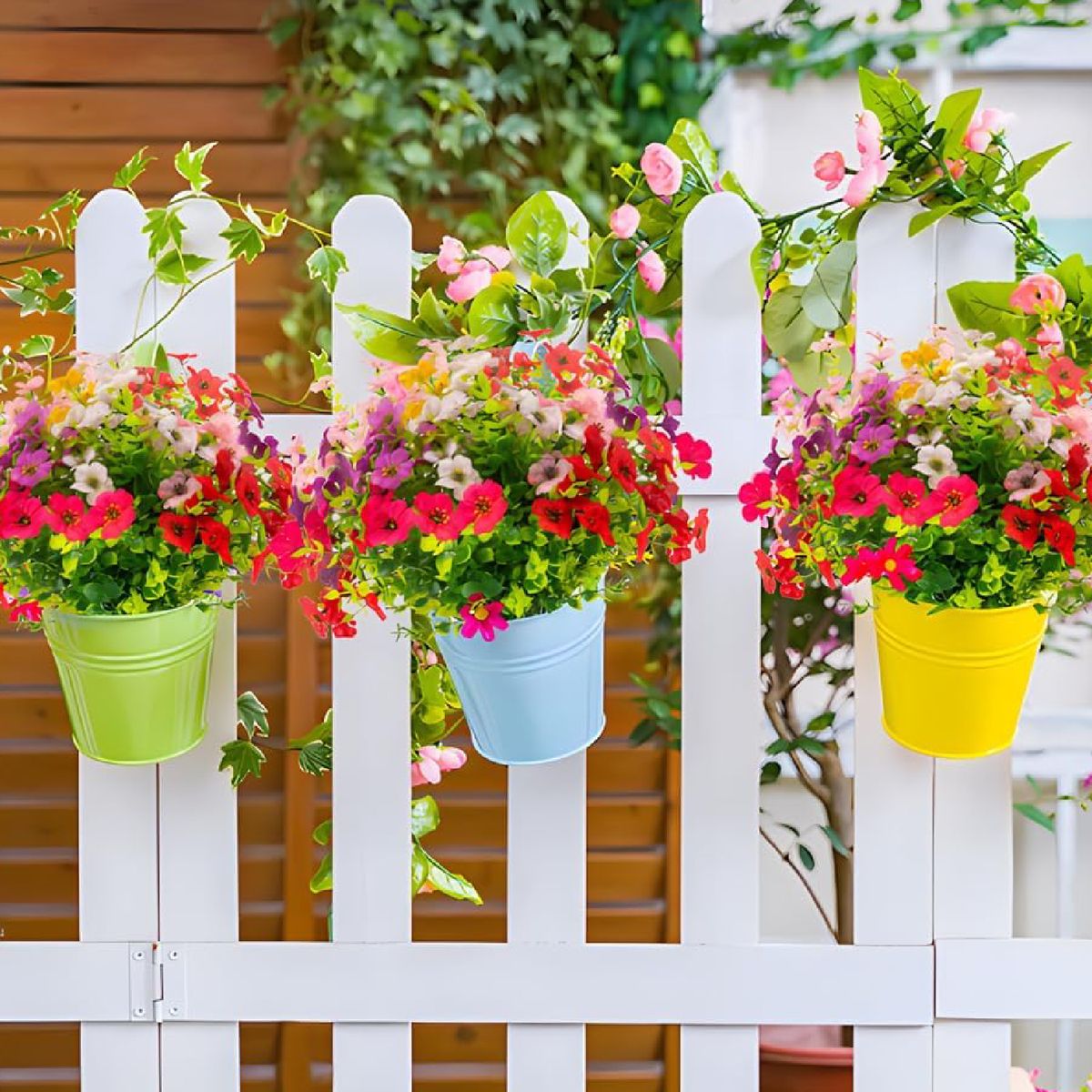 Cart In Mart Artificial Faux Flowers Outdoor UV Resistant 12 Bundle Silk Daisy for Patio