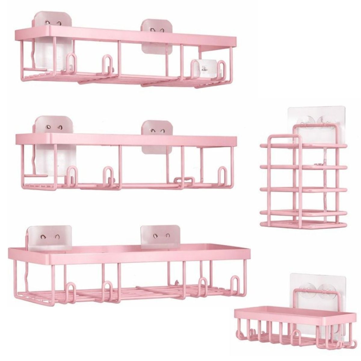 Cart In Mart 5 Pack Shower Caddy Organizer Rack Adhesive Bathroom Shelf Storage Rustproof