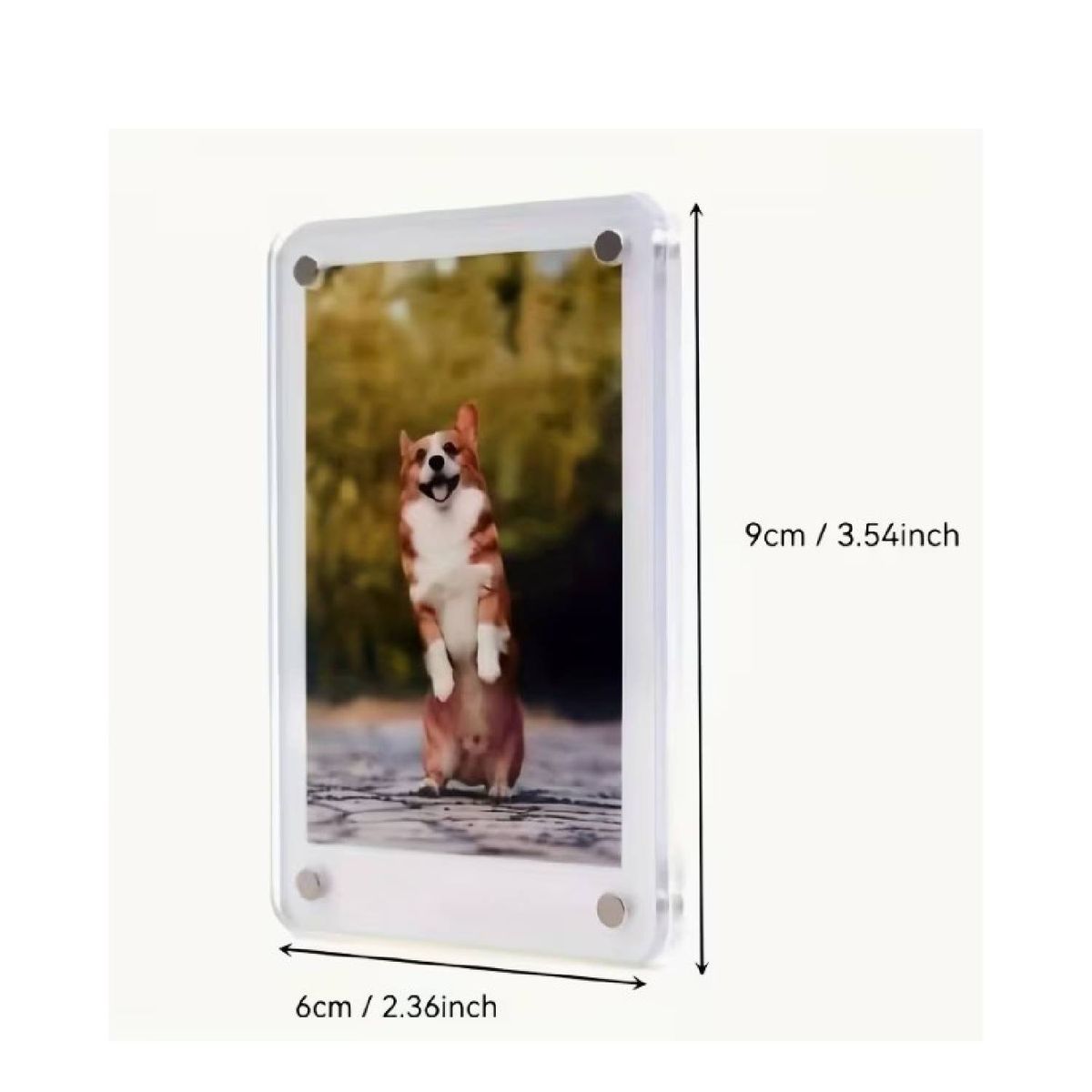 Cart In Mart Magnetic Acrylic Photo Frame - Double-Sided Clear Mini Picture Frame - 12pc