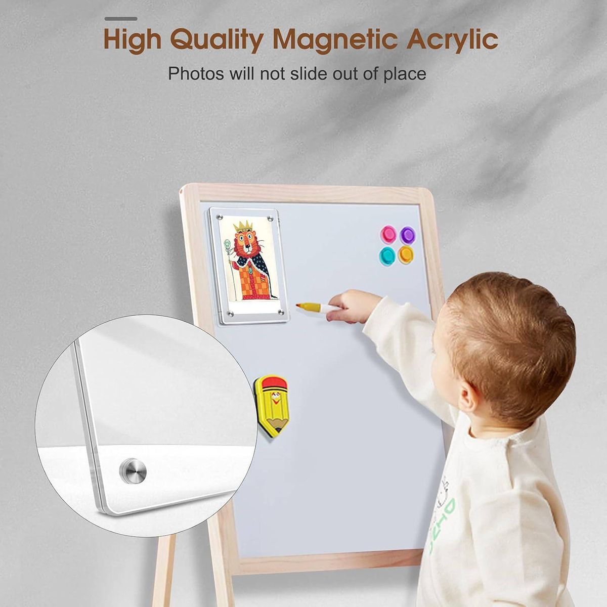 Cart In Mart Magnetic Acrylic Photo Frame - Double-Sided Clear Mini Picture Frame - 12pc