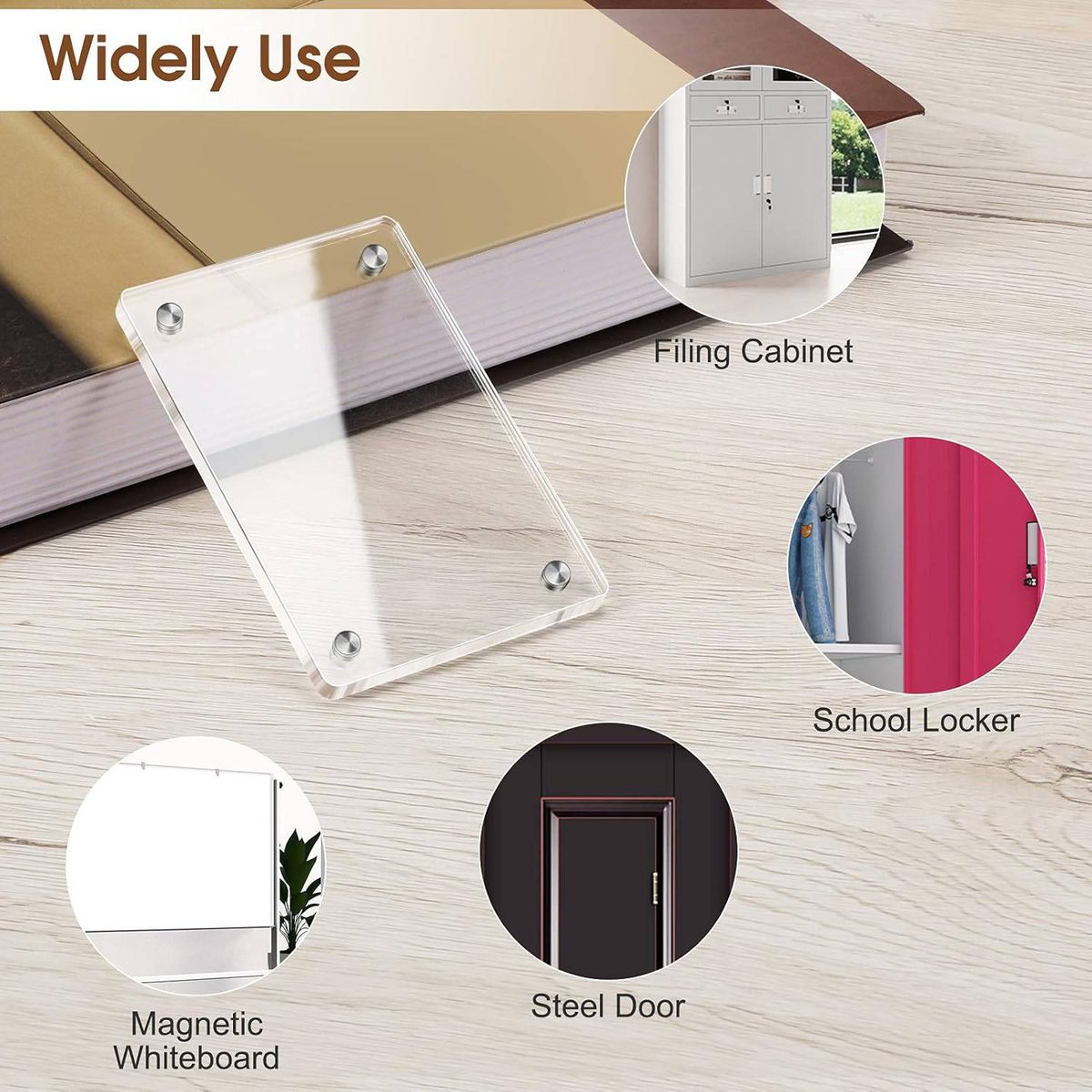 Cart In Mart Magnetic Acrylic Photo Frame - Double-Sided Clear Mini Picture Frame - 12pc
