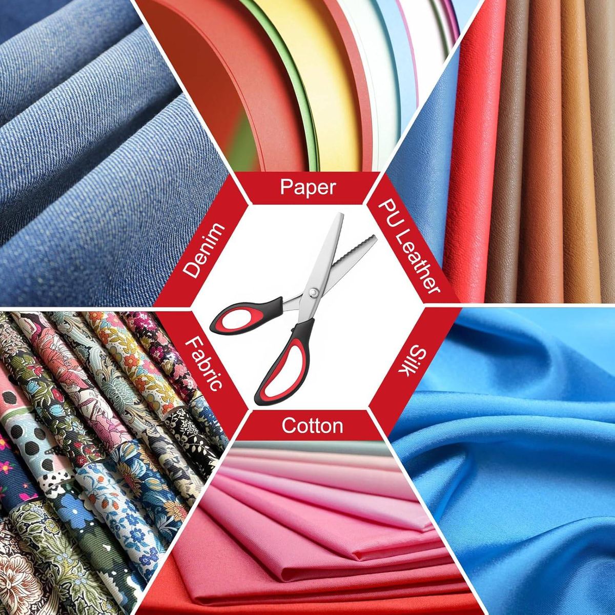 Cart In Mart 9-inch Zig Zag Fabric Scissors - Professional Dressmaking Craft