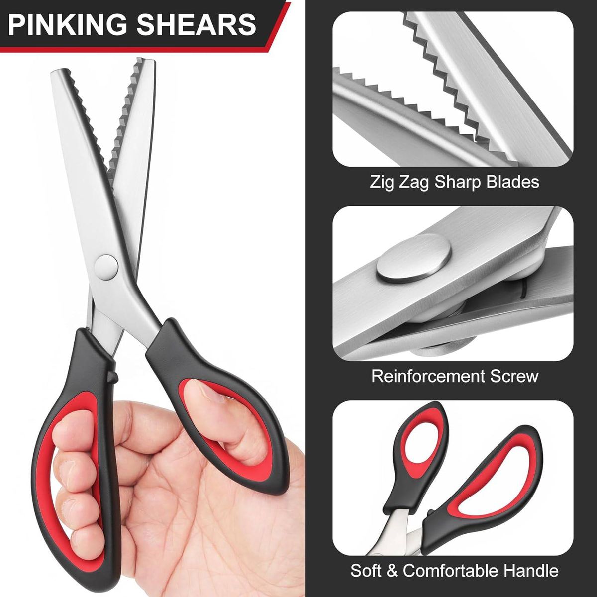 Cart In Mart 9-inch Zig Zag Fabric Scissors - Professional Dressmaking Craft
