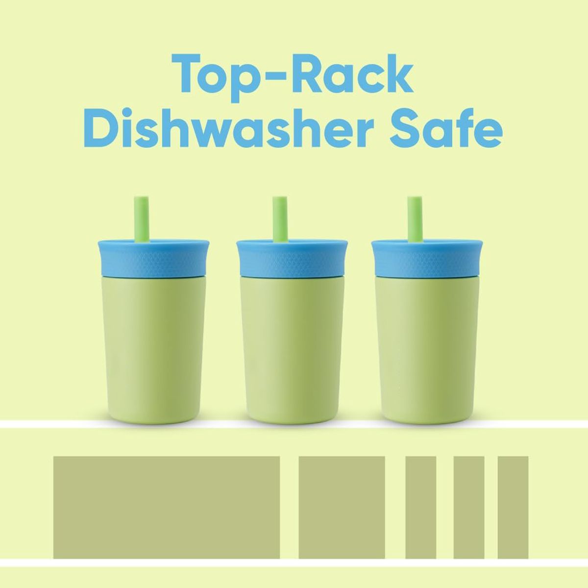 Cart In Mart Insulated Stainless Steel Kids Water Bottle Straw Spill Resistant Tumbler - Green
