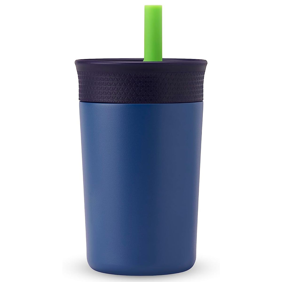 Cart In Mart Insulated Stainless Steel Kids Water Bottle Straw Spill Resistant Tumbler - Blue
