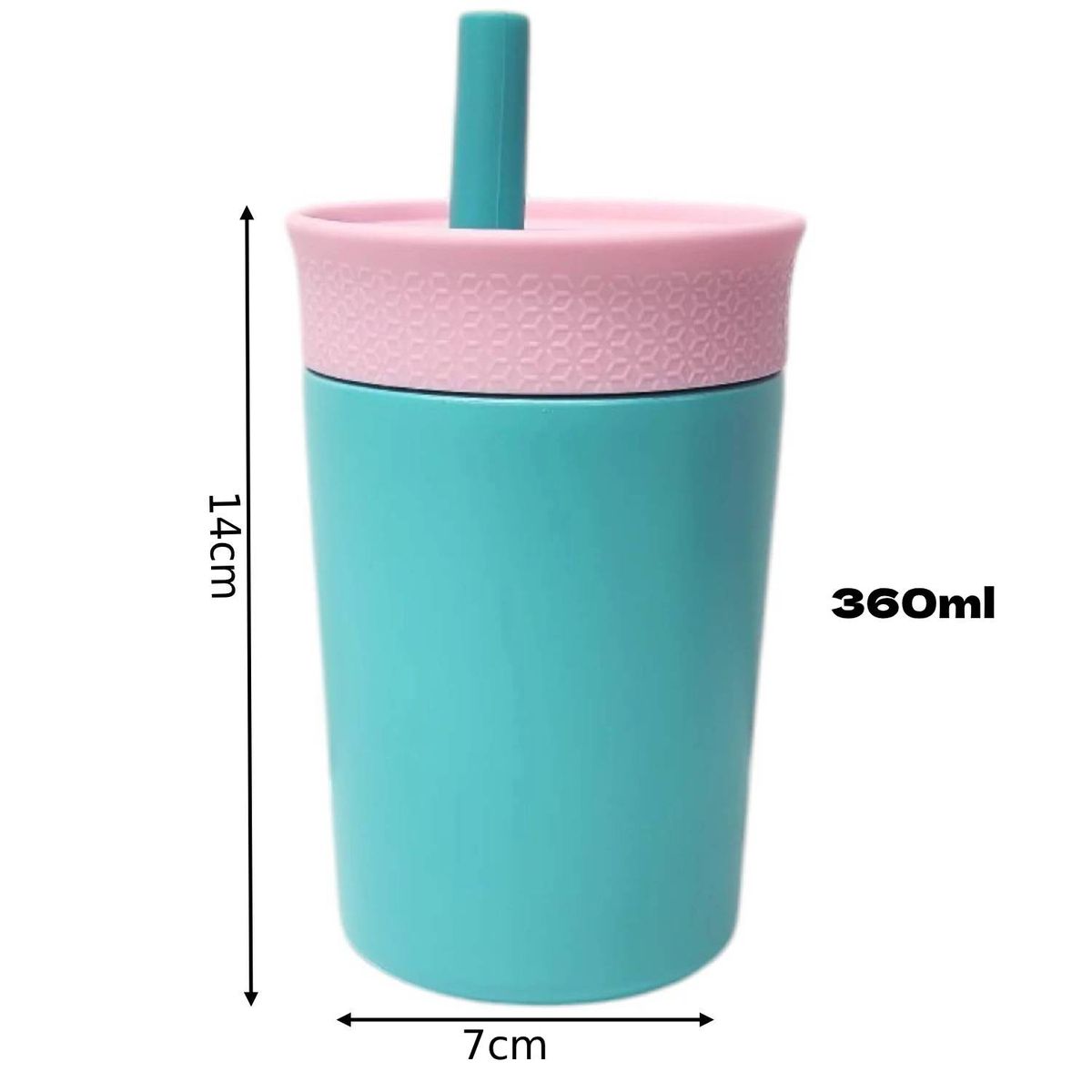 Cart In Mart Insulated Stainless Steel Kids Water Bottle Straw Spill Resistant Tumbler - Pink