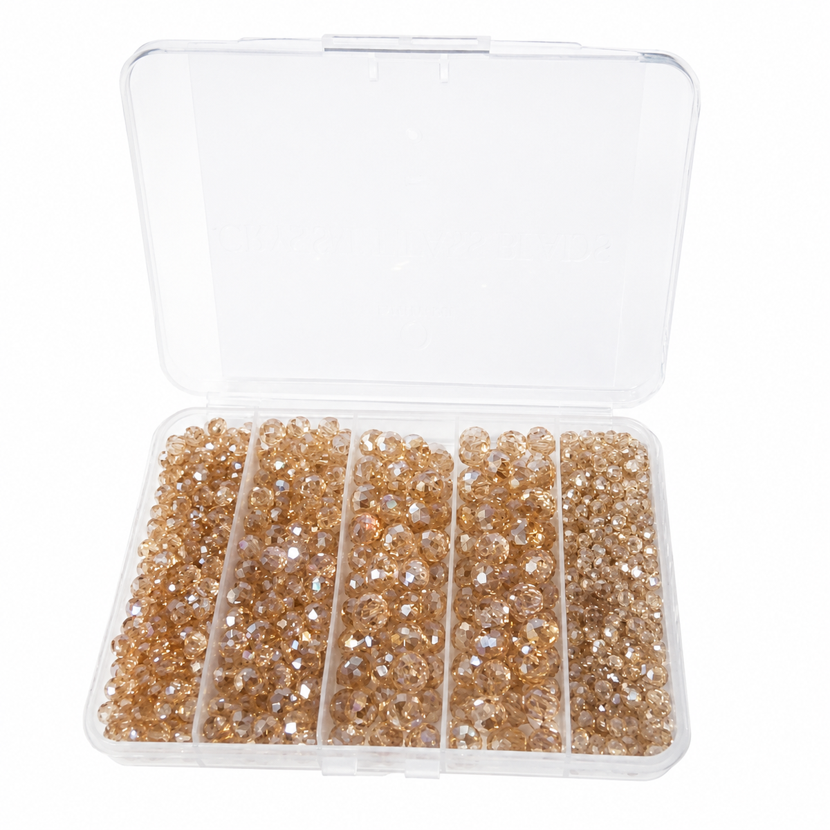 Cart In Mart 800PCS Crystal Glass Beads for Jewelry Making 4mm, 6mm, 8mm & 10mm Faceted