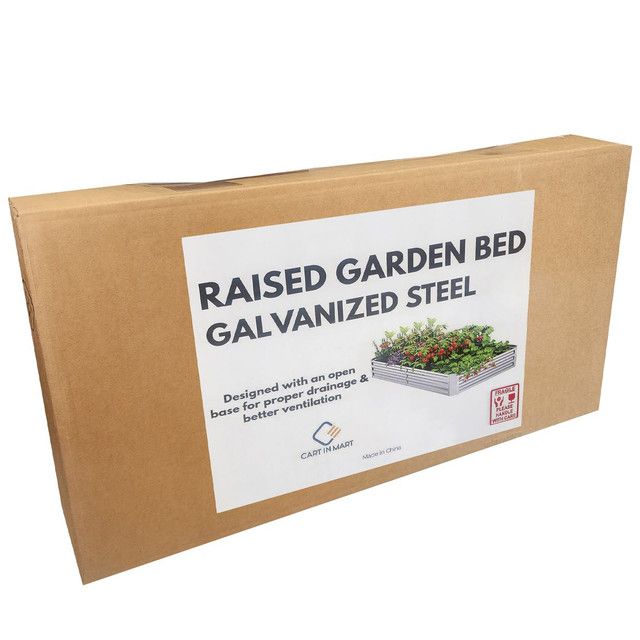 Cart In Mart 2 Pack Galvanised Metal Raised Bed Vegetable Planter Box -Extra Large