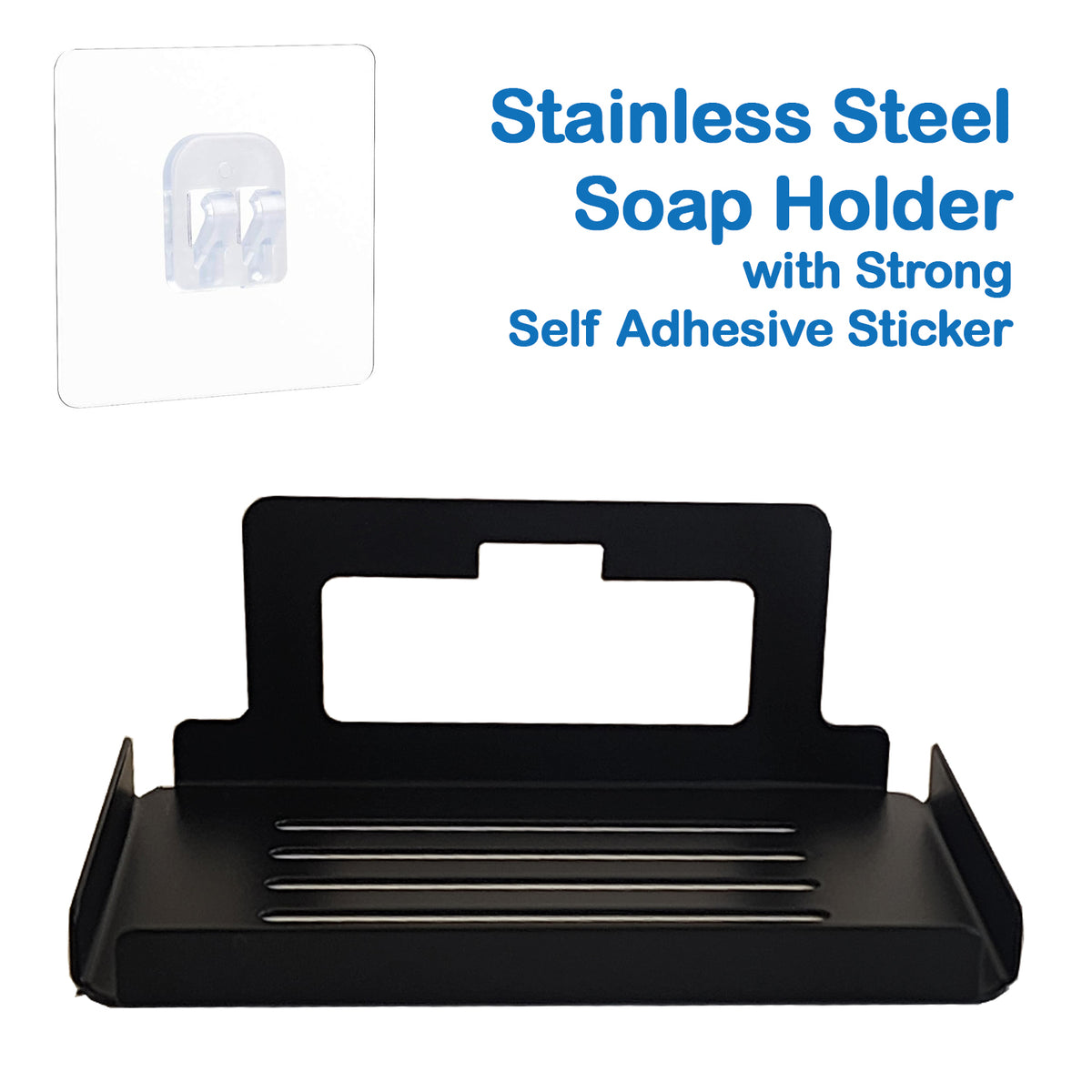 Cart In Mart Adhesive Shower Caddy No Drill Organiser With Soap Holder, Hooks- 5 Piece