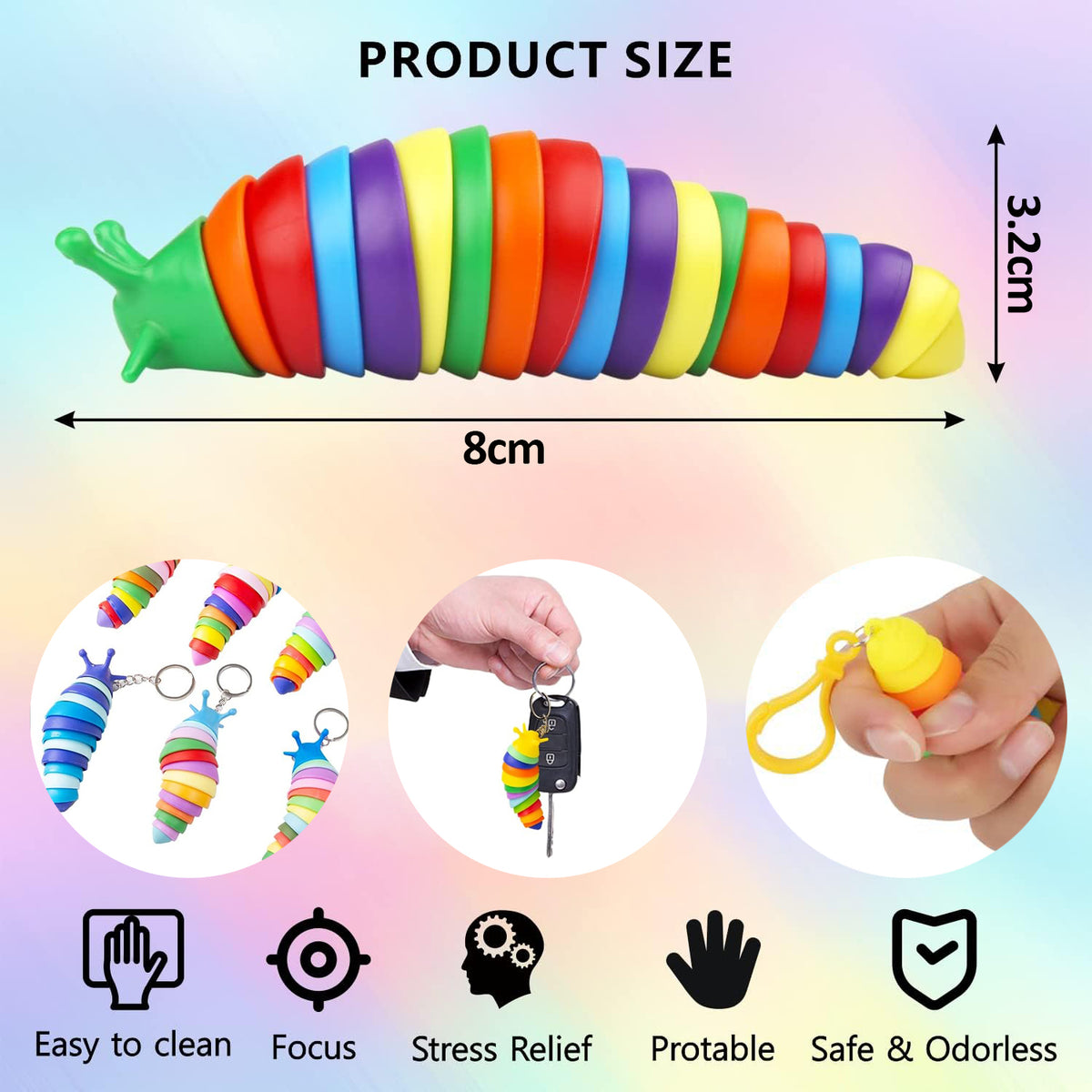 12-Piece Mini Fidget Toys Set | Anxiety Relief Slugs & Party Favors | Cart In Mart