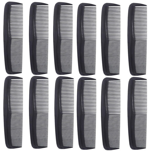 Cart In Mart 12-Pack Pocket Hair Combs Set Fine Dressing Comb For Women,Men, Kids-Black