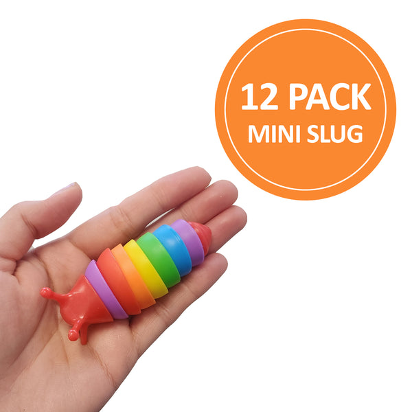 Cart in Mart 12 Piece Mini Fidget Toys Slug For Anxiety Sensory Toys for Party Favors