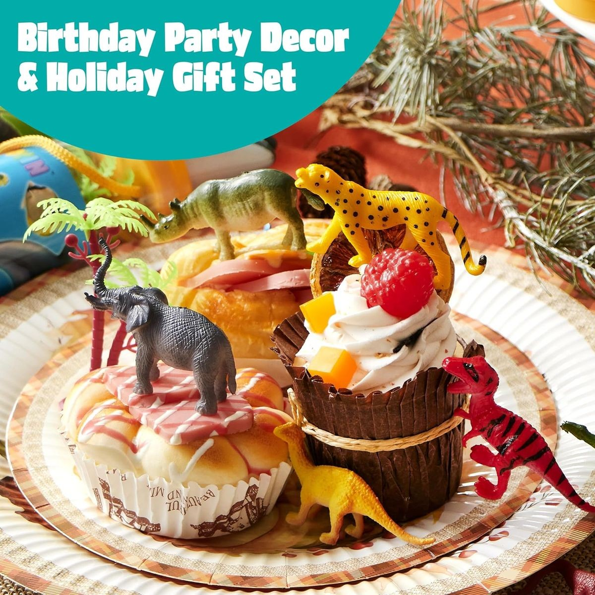 Cart In Mart Small Animal Figures Toys Party Favor- Sea, Zoo, Farm,Dino, Insect - 75 Piece