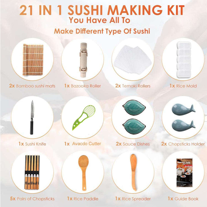 20 in 1 Sushi Making Kit With Bazooka Roller