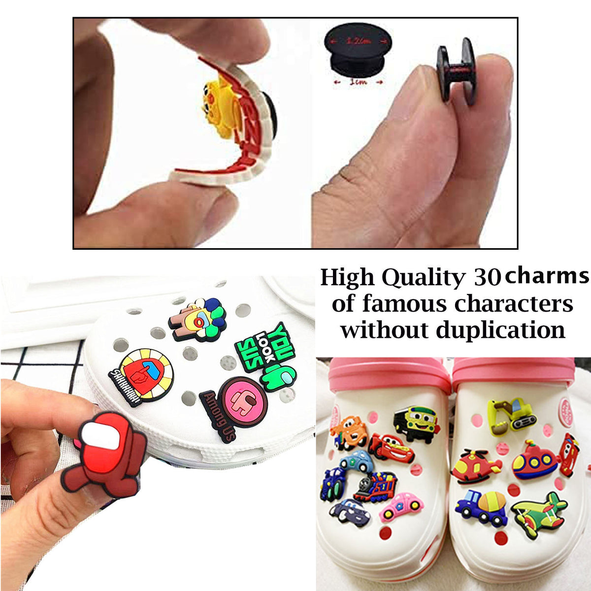 Cart In Mart 30 Piece Shoe Decoration Charms Stickers & Bracelets
