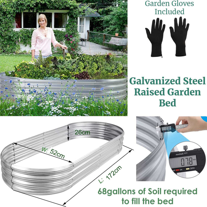 Galvanised Metal Raised Bed Vegetable Planter Box- Large