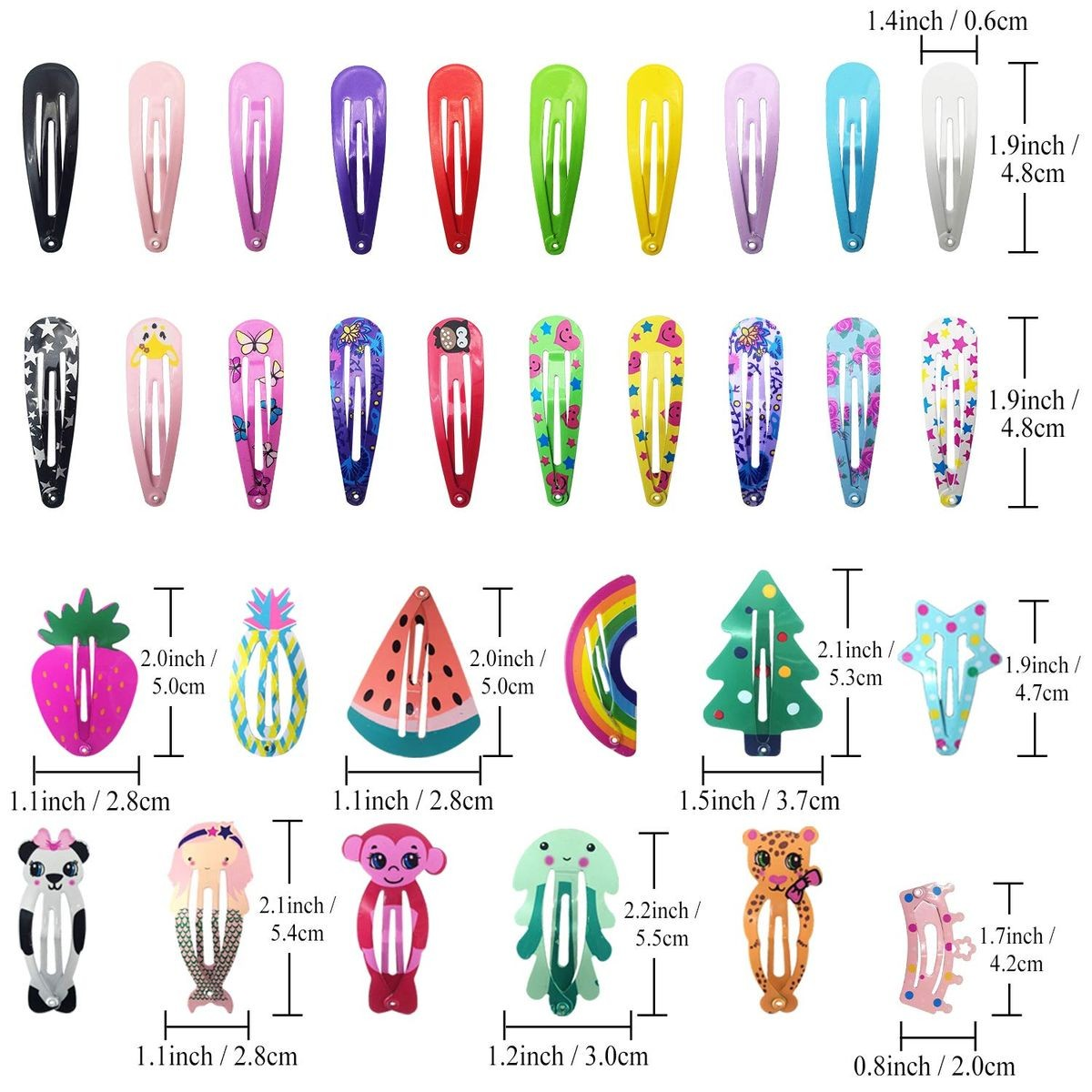Cart In Mart Hair Clips For Girls Women Teens Metal Snap Hair Pin, Barrettes - 100 Piece