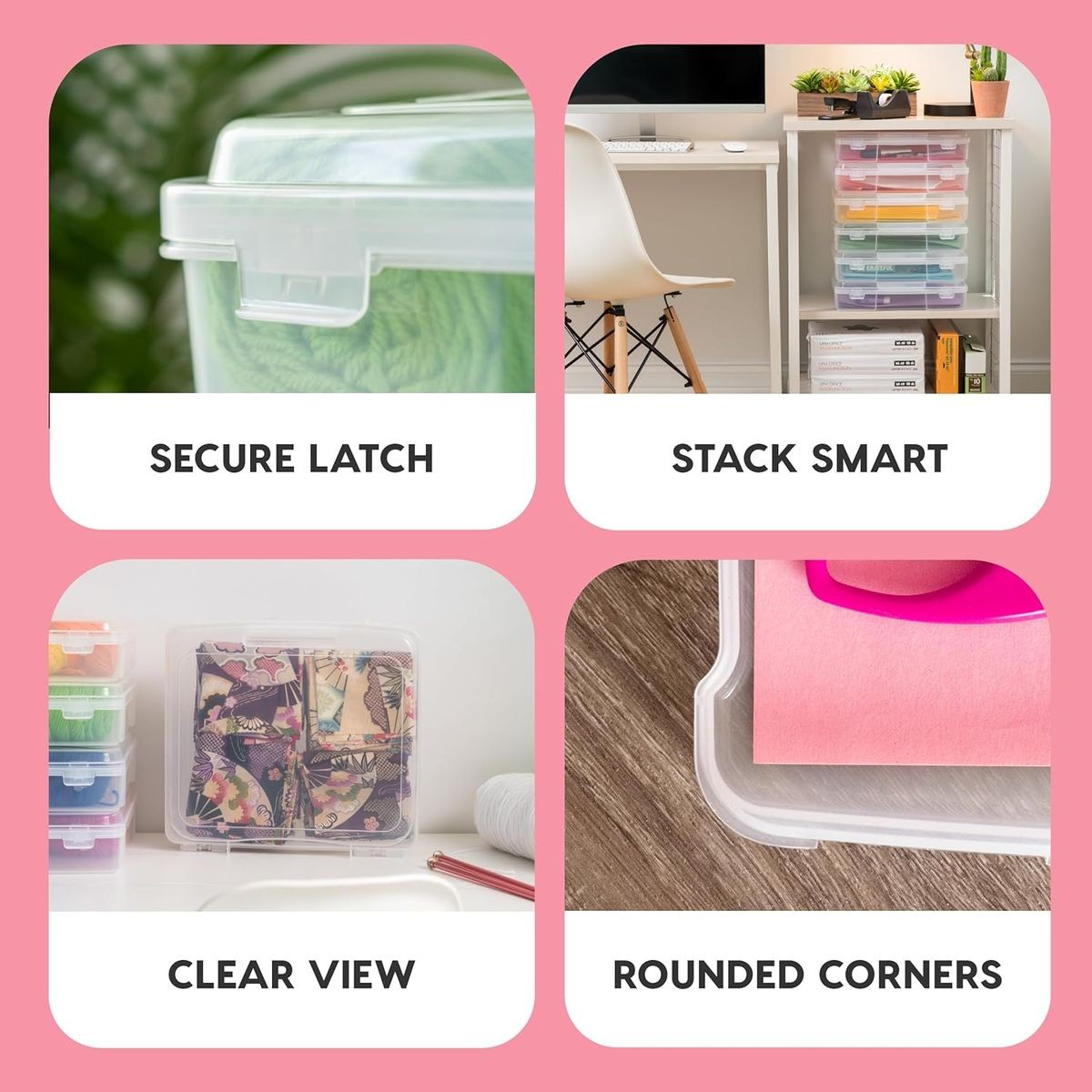 Cart In Mart 6 Pack Clear Multipurpose Large Craft Storage Board Game, File Organiser