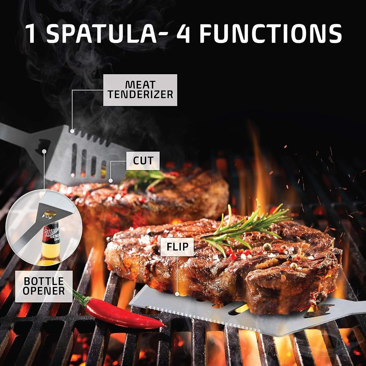 Cart In Mart Deluxe Braai Set With Aluminum Case BBQ Tool Grill Accessories-Gift For Men