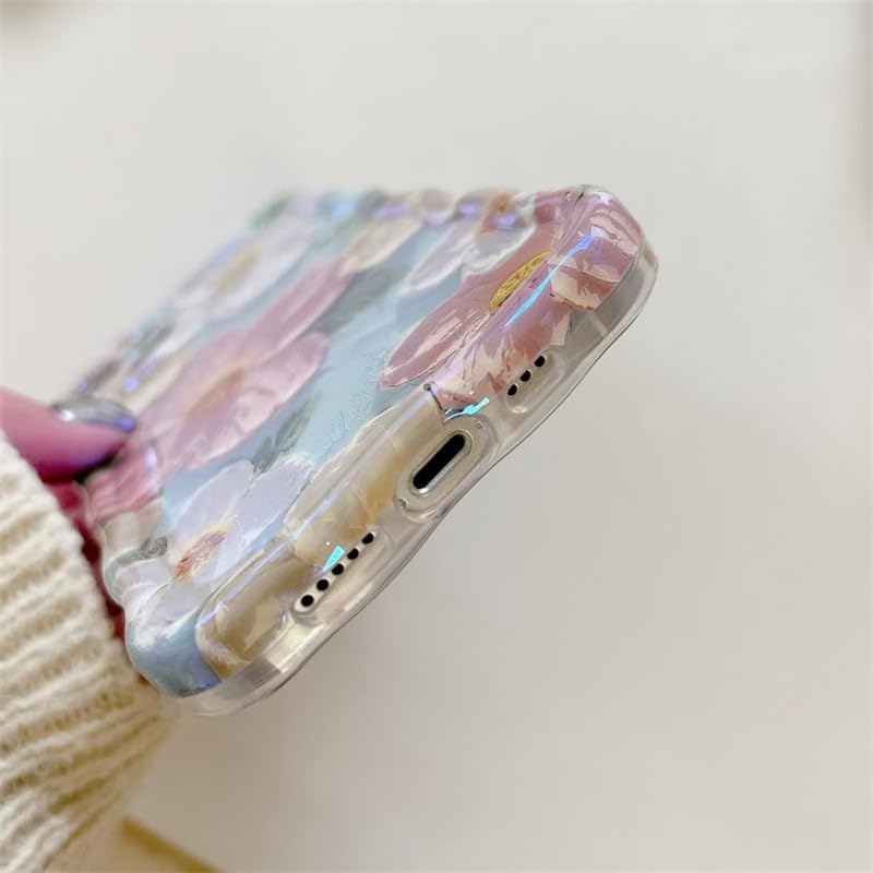 Cart In Mart Colorful Glossy Flower Cover for iPhone 15 Pro for Girls / Women