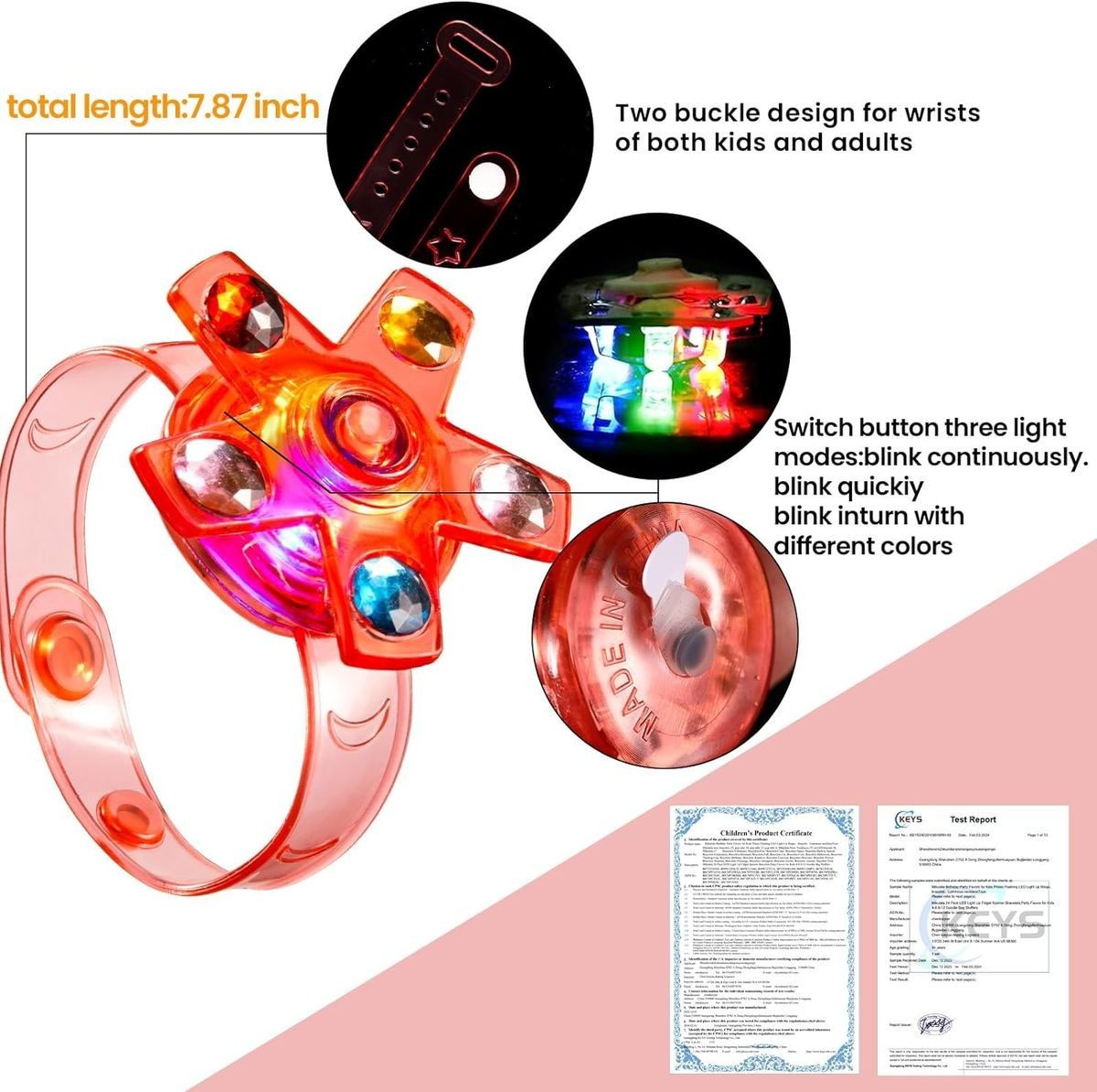Cart In Mart 24 Pack LED Glow In The Dark Fidget Spinner Bracelets Party Favors Supplies